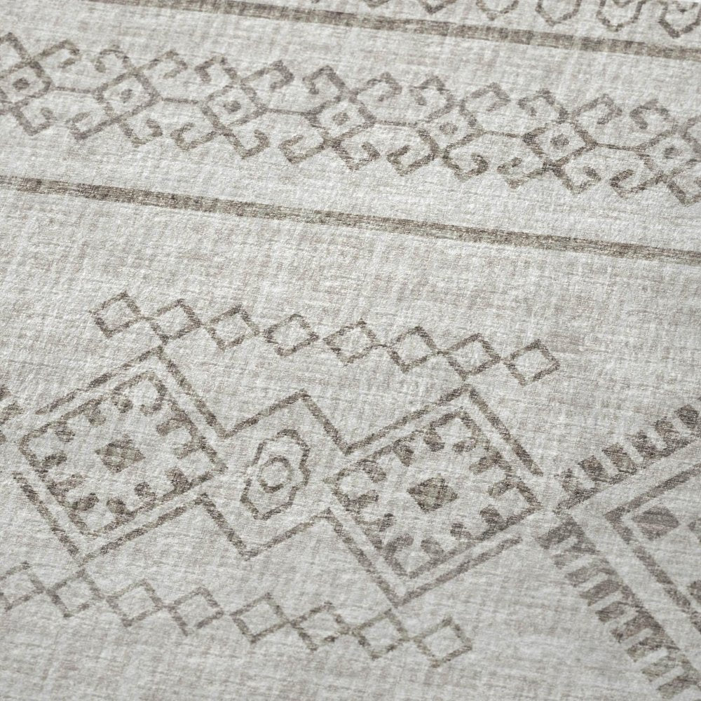 50" X 70" Taupe And Ivory Microfiber Geometric Plush Throw Blanket HomeRoots