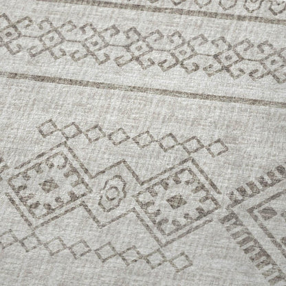 50" X 70" Taupe And Ivory Microfiber Geometric Plush Throw Blanket HomeRoots