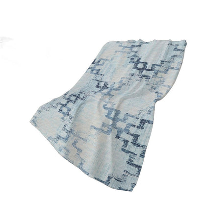 50" X 70" Blue And Ivory Abstract Plush Throw Blanket HomeRoots