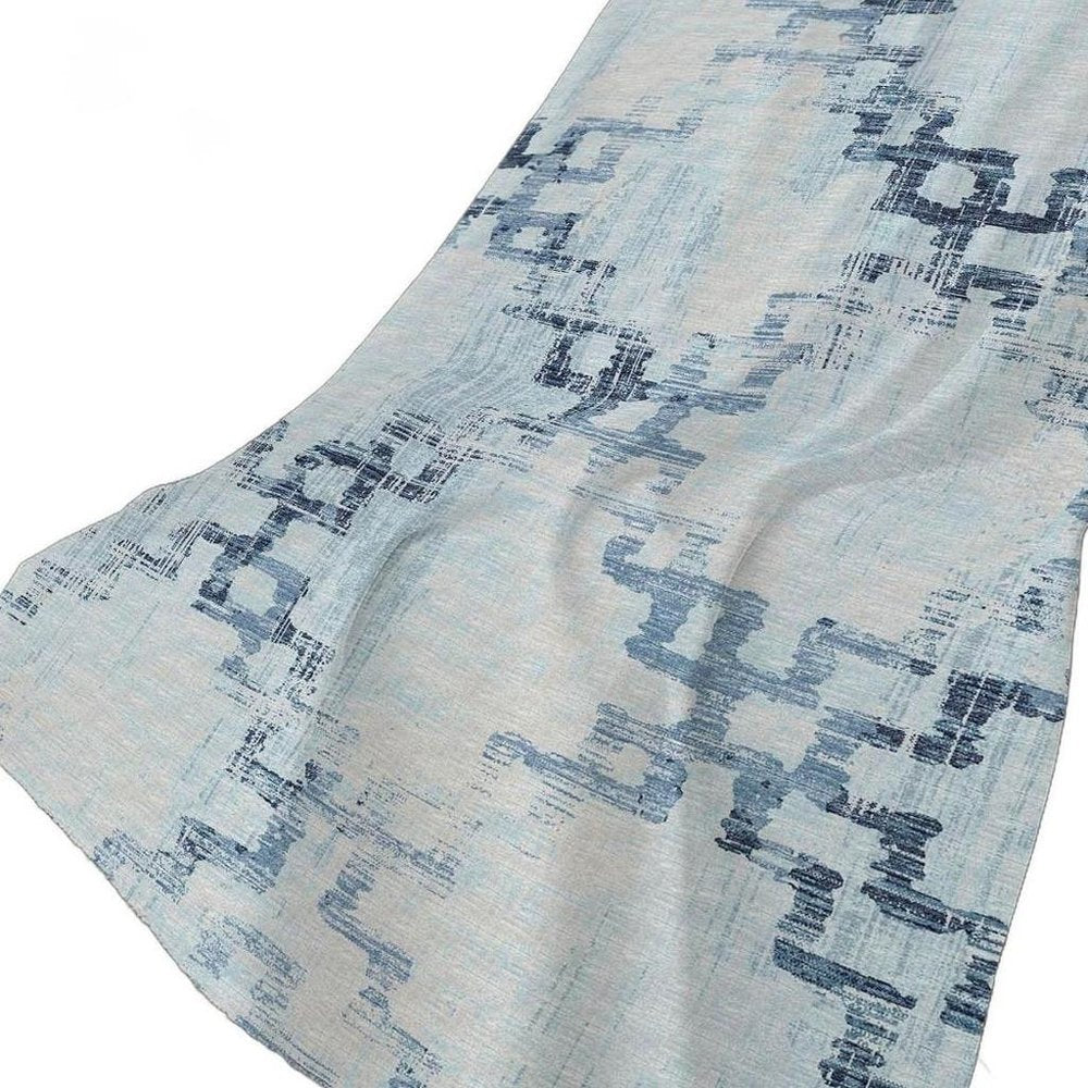 50" X 70" Blue And Ivory Abstract Plush Throw Blanket HomeRoots