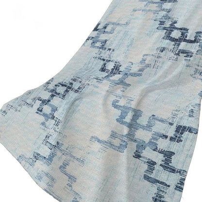 50" X 70" Blue And Ivory Abstract Plush Throw Blanket HomeRoots