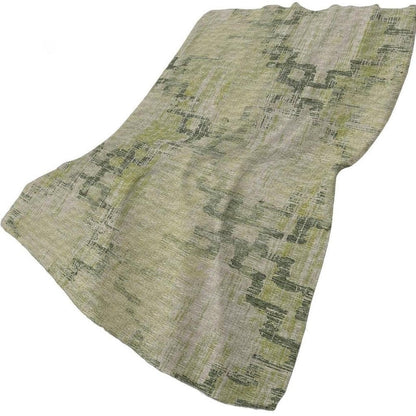 50" X 70" Green And Beige Abstract Polyester Woven Plush Throw Blanket HomeRoots