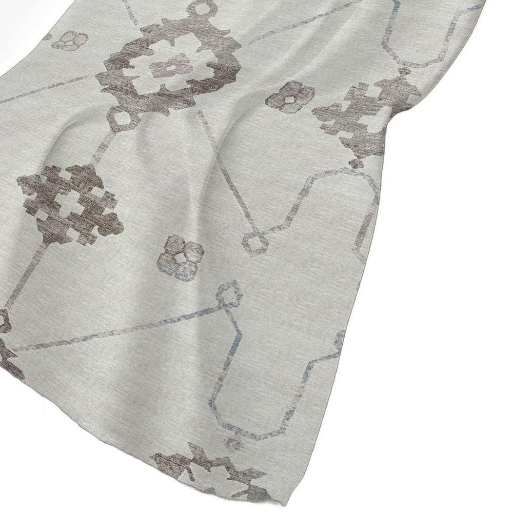 50" X 70" Taupe And Ivory Floral Polyester Woven Plush Throw Blanket HomeRoots