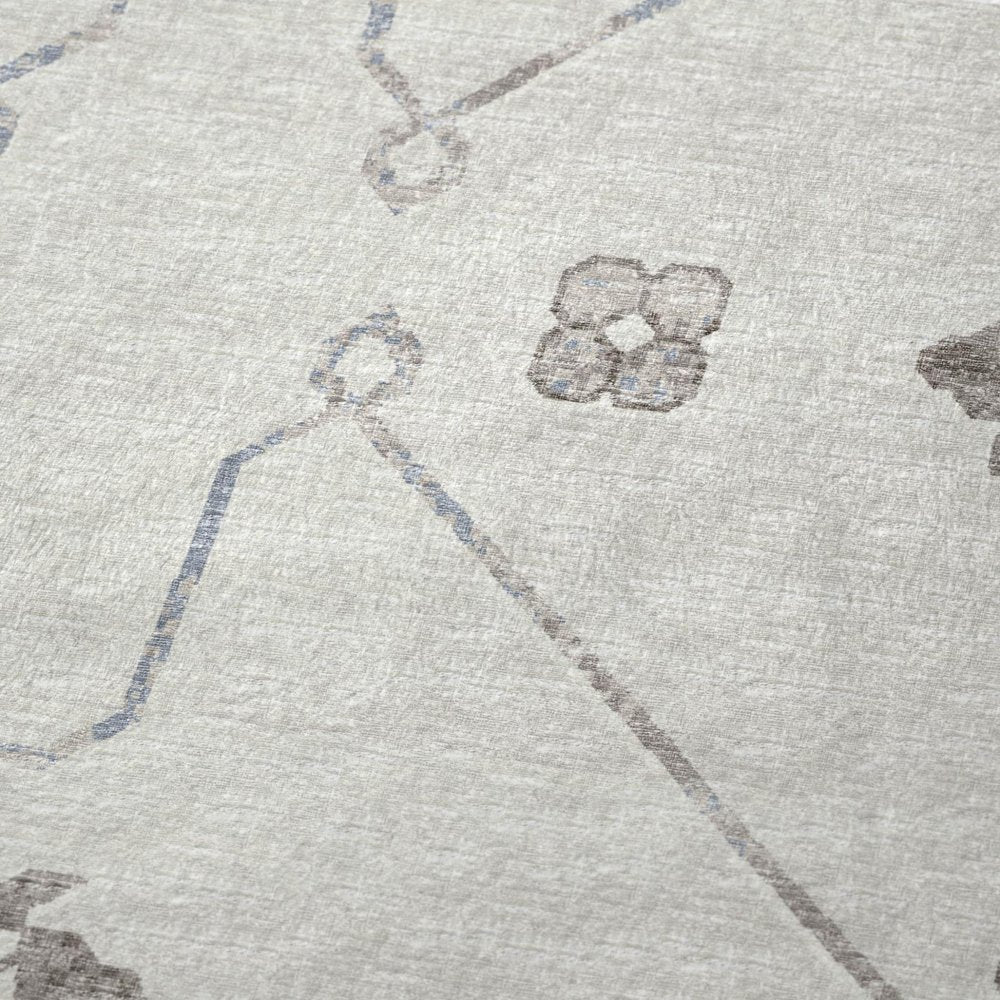 50" X 70" Taupe And Ivory Floral Polyester Woven Plush Throw Blanket HomeRoots