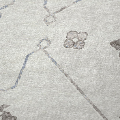 50" X 70" Taupe And Ivory Floral Polyester Woven Plush Throw Blanket HomeRoots