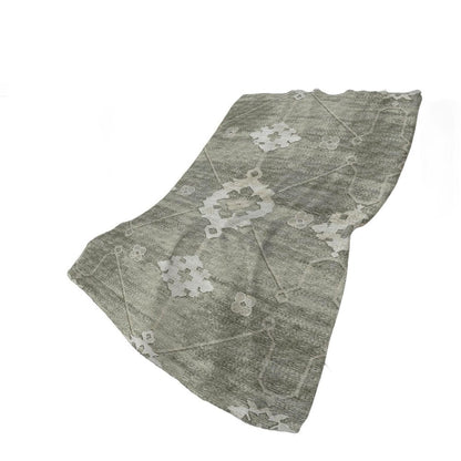 50" X 70" Olive Green And Beige Floral Polyester Woven Plush Throw Blanket HomeRoots