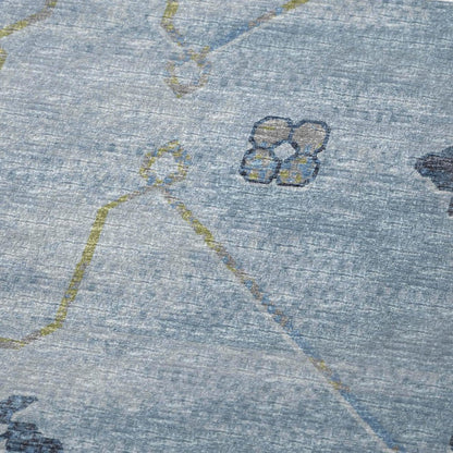 50" X 70" Blue And Light Blue Floral Polyester Woven Plush Throw Blanket HomeRoots
