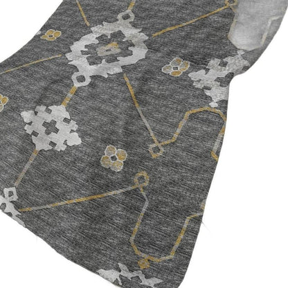 50" X 70" Gray Ivory And Gold Floral Polyester Woven Plush Throw Blanket HomeRoots