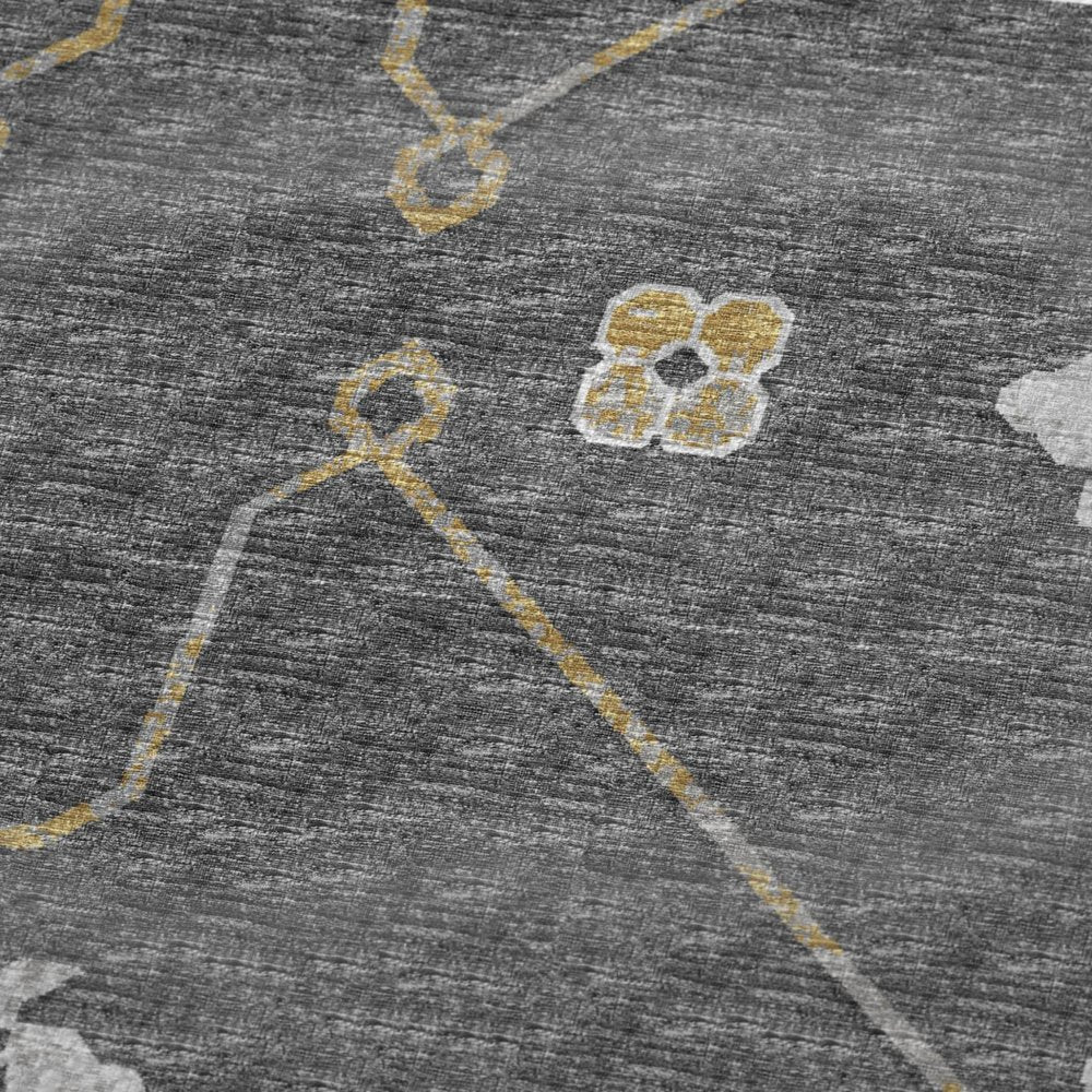 50" X 70" Gray Ivory And Gold Floral Polyester Woven Plush Throw Blanket HomeRoots