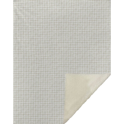 50" X 70" Linen And Ivory Microfiber Houndstooth Plush Throw Blanket HomeRoots