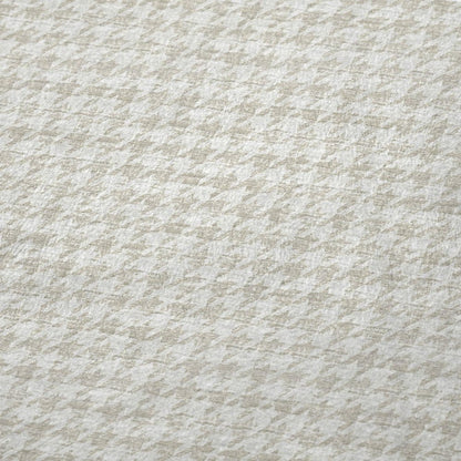 50" X 70" Linen And Ivory Microfiber Houndstooth Plush Throw Blanket HomeRoots