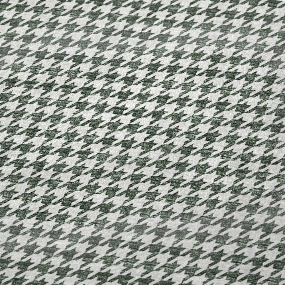 50" X 70" Green And White Houndstooth Polyester Woven Plush Throw Blanket HomeRoots