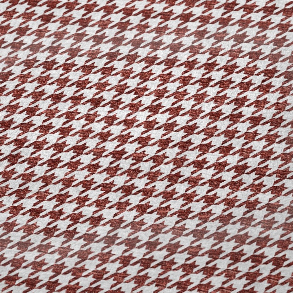 50" X 70" Red And White Microfiber Houndstooth Plush Throw Blanket HomeRoots
