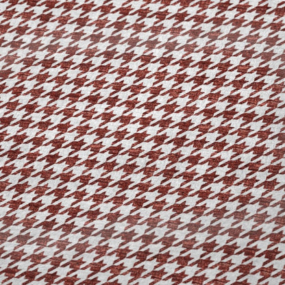 50" X 70" Red And White Microfiber Houndstooth Plush Throw Blanket HomeRoots