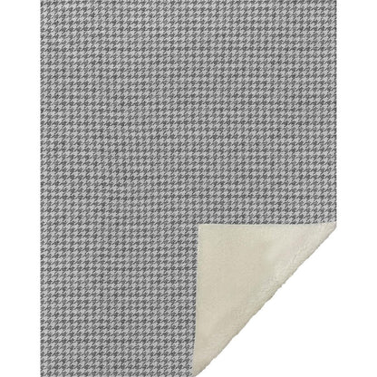 50" X 70" Gray And Light Gray Microfiber Houndstooth Plush Throw Blanket HomeRoots