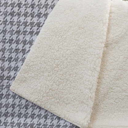 50" X 70" Gray And Light Gray Microfiber Houndstooth Plush Throw Blanket HomeRoots