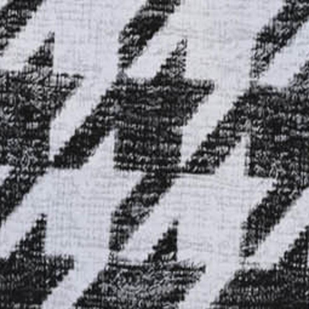 50" X 70" Black And White Houndstooth Polyester Woven Plush Throw Blanket HomeRoots