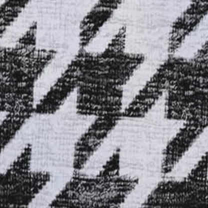 50" X 70" Black And White Houndstooth Polyester Woven Plush Throw Blanket HomeRoots