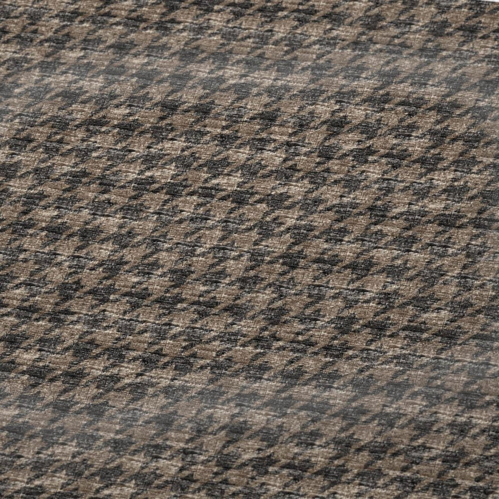 50" X 70" Chocolate And Brown Houndstooth Plush Throw Blanket HomeRoots