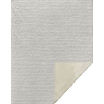 50" X 70" Linen And Ivory Microfiber Striped Plush Throw Blanket HomeRoots