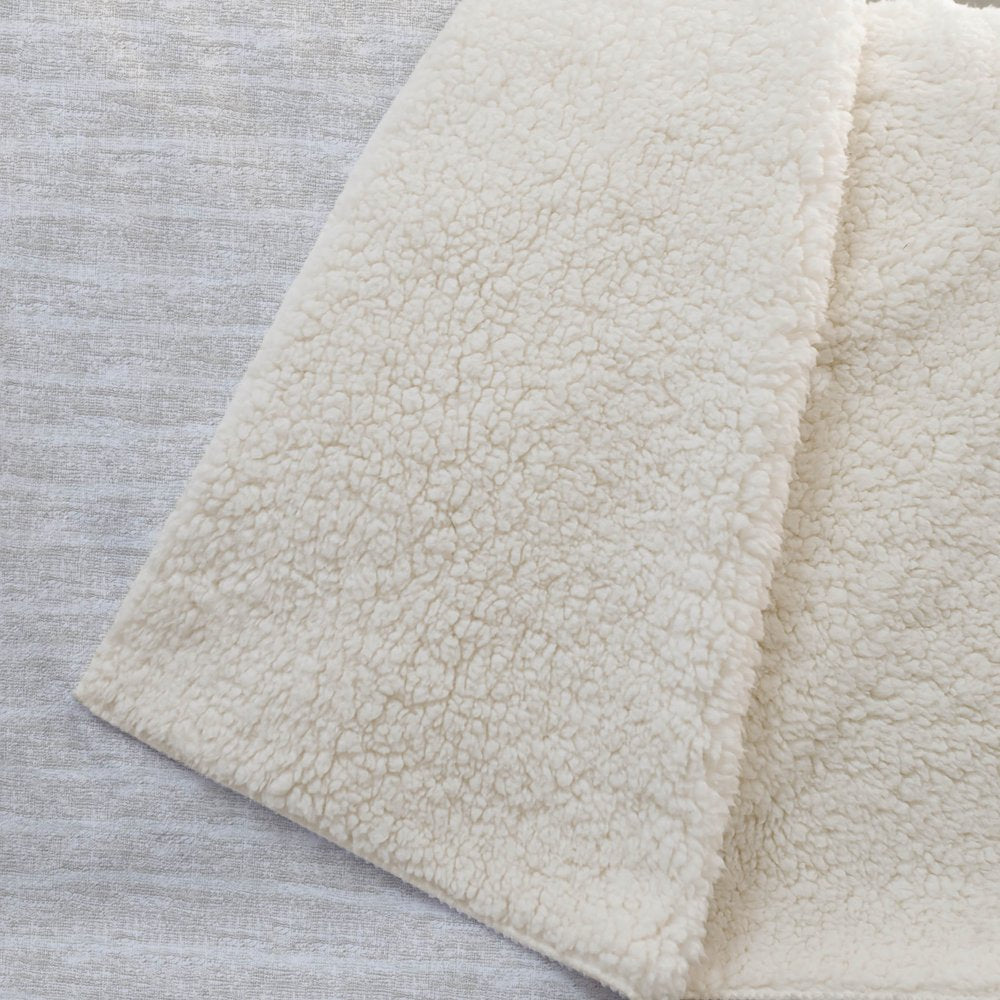 50" X 70" Linen And Ivory Microfiber Striped Plush Throw Blanket HomeRoots