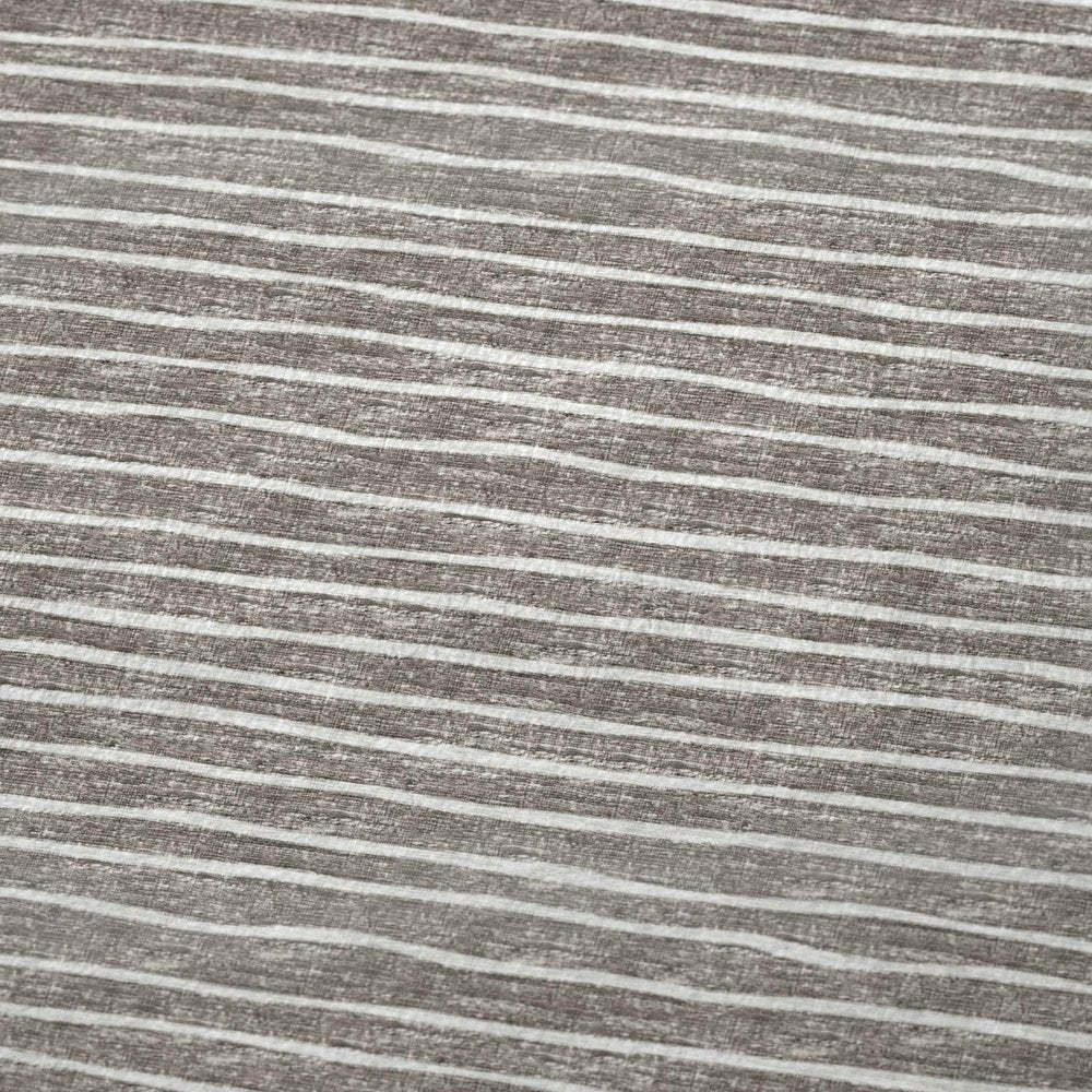 50" X 70" Taupe And Ivory Microfiber Striped Plush Throw Blanket HomeRoots