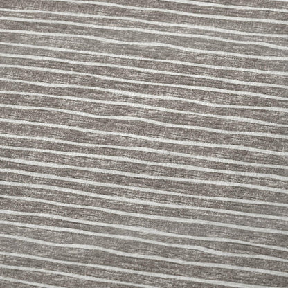 50" X 70" Taupe And Ivory Microfiber Striped Plush Throw Blanket HomeRoots