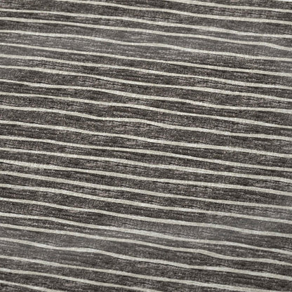 50" X 70" Chocolate And Beige Striped Polyester Woven Plush Throw Blanket HomeRoots