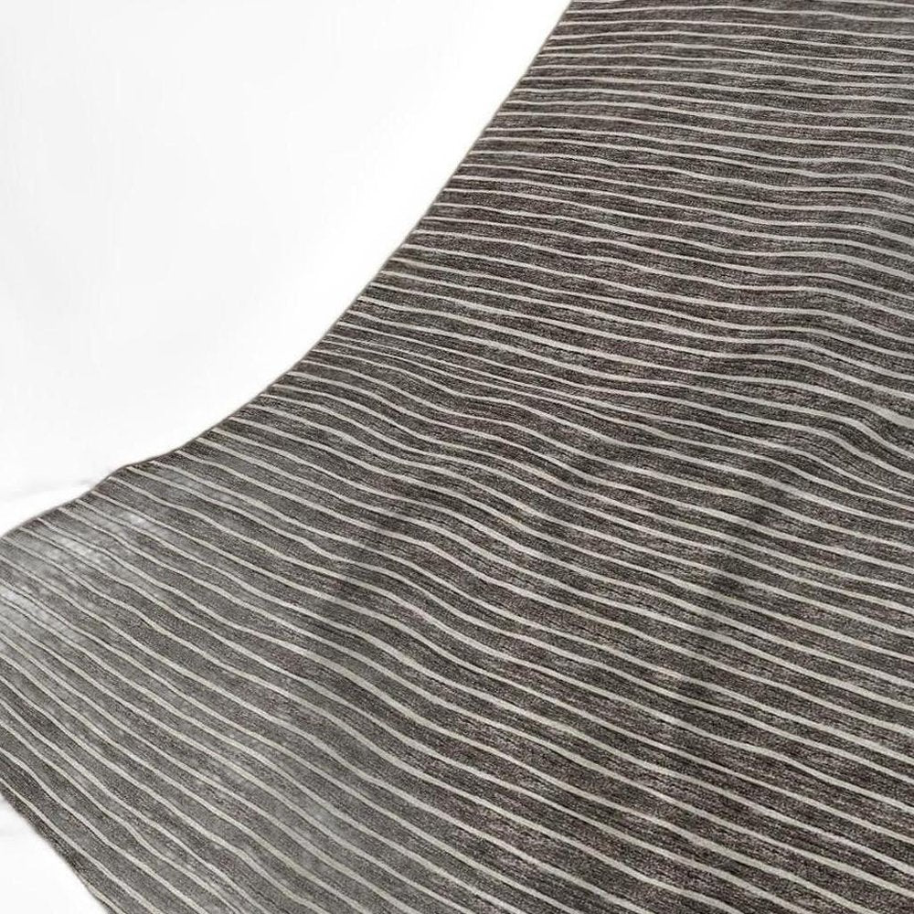 50" X 70" Chocolate And Beige Striped Polyester Woven Plush Throw Blanket HomeRoots