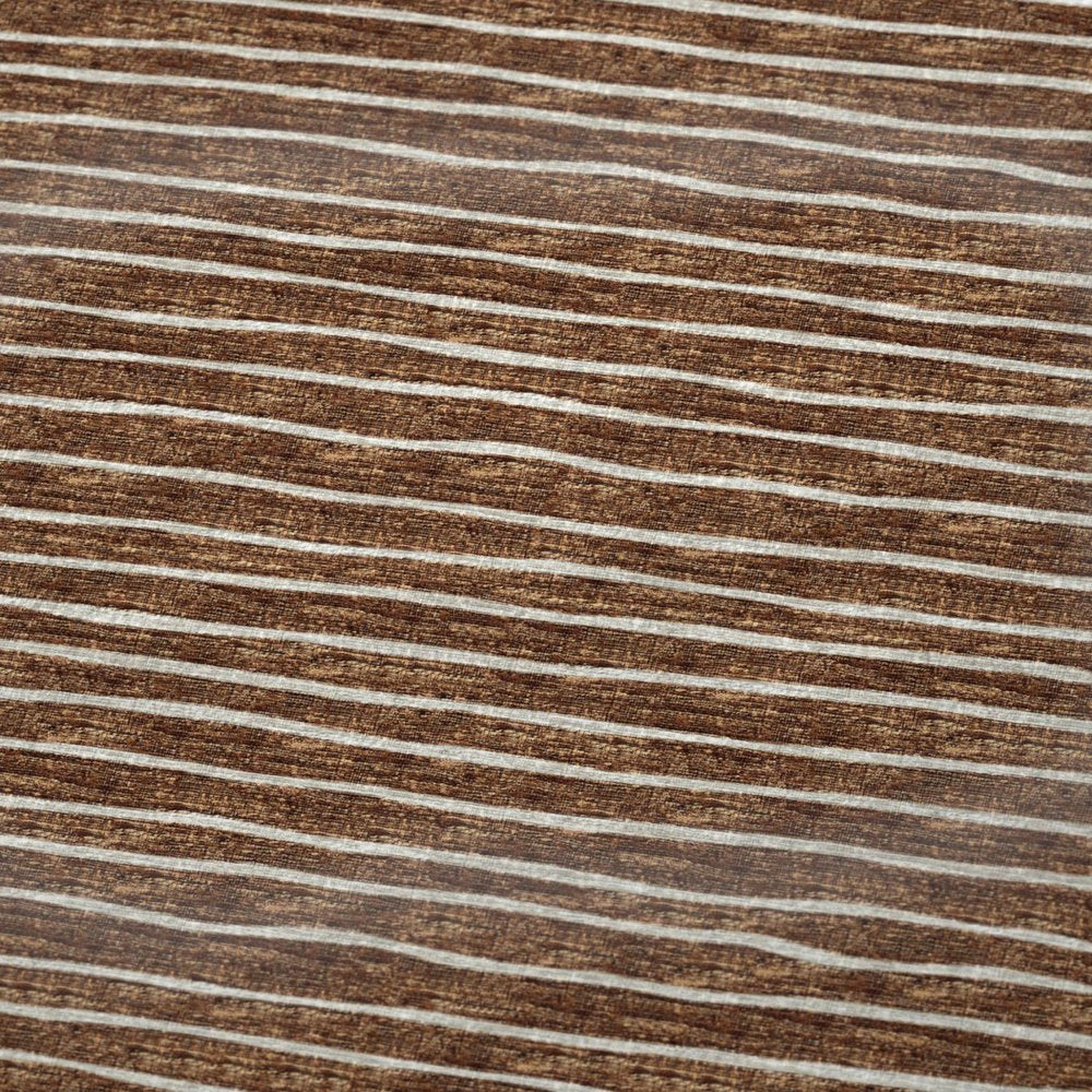50" X 70" Rust And Beige Striped Plush Throw Blanket HomeRoots