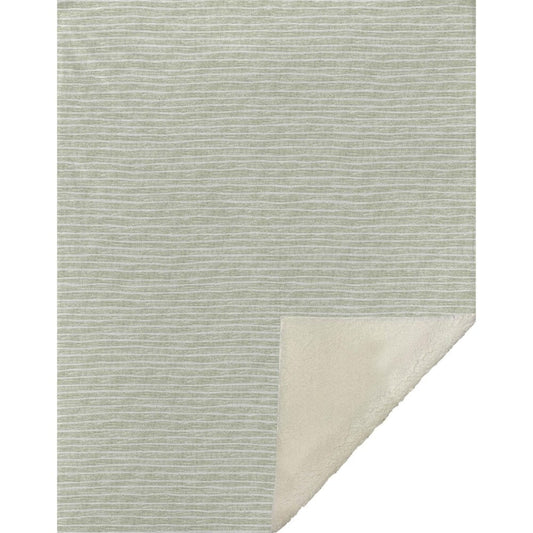 50" X 70" Mint Green And Ivory Striped Microfiber Plush Throw Blanket HomeRoots