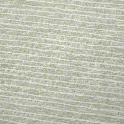 50" X 70" Mint Green And Ivory Striped Microfiber Plush Throw Blanket HomeRoots