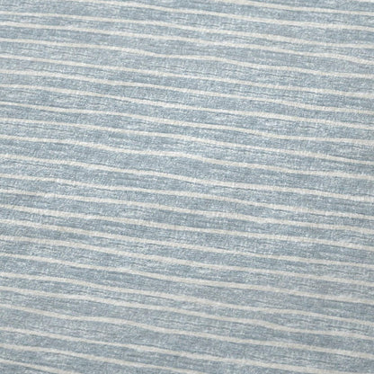 50" X 70" Sky Blue And Ivory Striped Polyester Woven Plush Throw Blanket HomeRoots