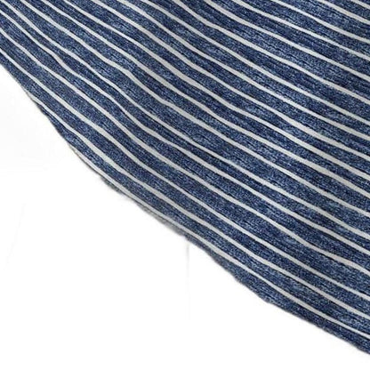 50" X 70" Navy Blue And Ivory Striped Polyester Woven Plush Throw Blanket HomeRoots