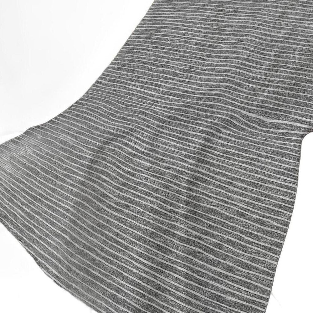 50" X 70" Gray And Light Gray Striped Polyester Woven Plush Throw Blanket HomeRoots