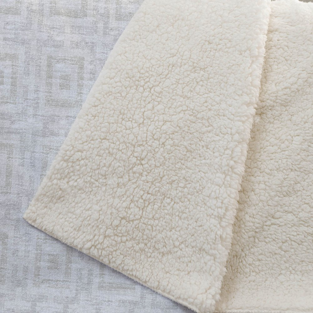 50" X 70" Linen And Ivory Microfiber Geometric Plush Throw Blanket HomeRoots