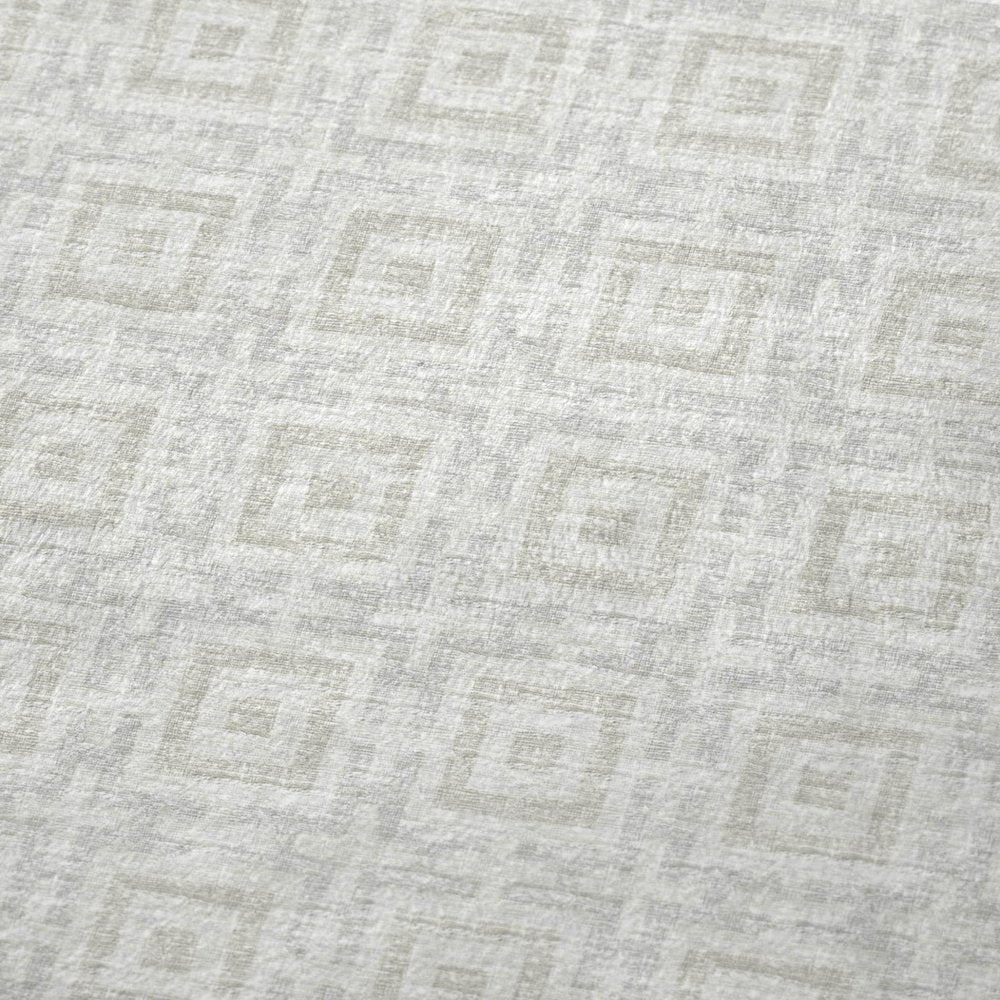 50" X 70" Linen And Ivory Microfiber Geometric Plush Throw Blanket HomeRoots