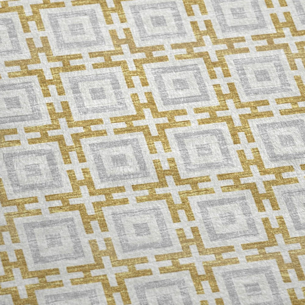 50" X 70" Gold Ivory And Gray Geometric Plush Throw Blanket HomeRoots