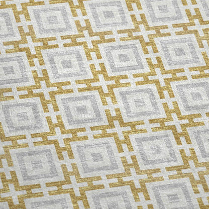50" X 70" Gold Ivory And Gray Geometric Plush Throw Blanket HomeRoots