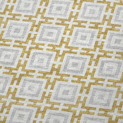 50" X 70" Gold Ivory And Gray Geometric Plush Throw Blanket HomeRoots