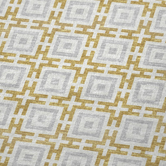 50" X 70" Gold Ivory And Gray Geometric Plush Throw Blanket HomeRoots