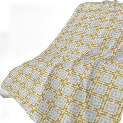 50" X 70" Gold Ivory And Gray Geometric Plush Throw Blanket HomeRoots