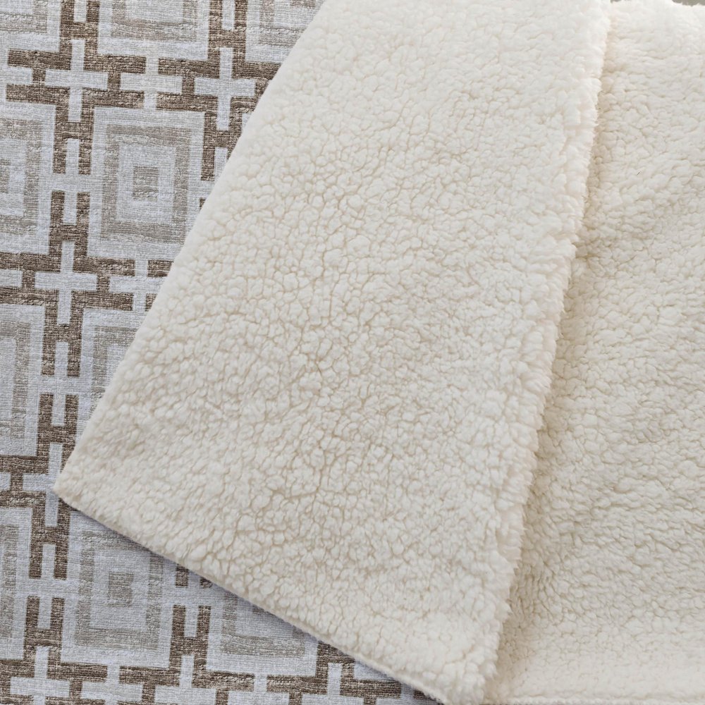 50" X 70" Taupe And Beige Microfiber Geometric Plush Throw Blanket HomeRoots