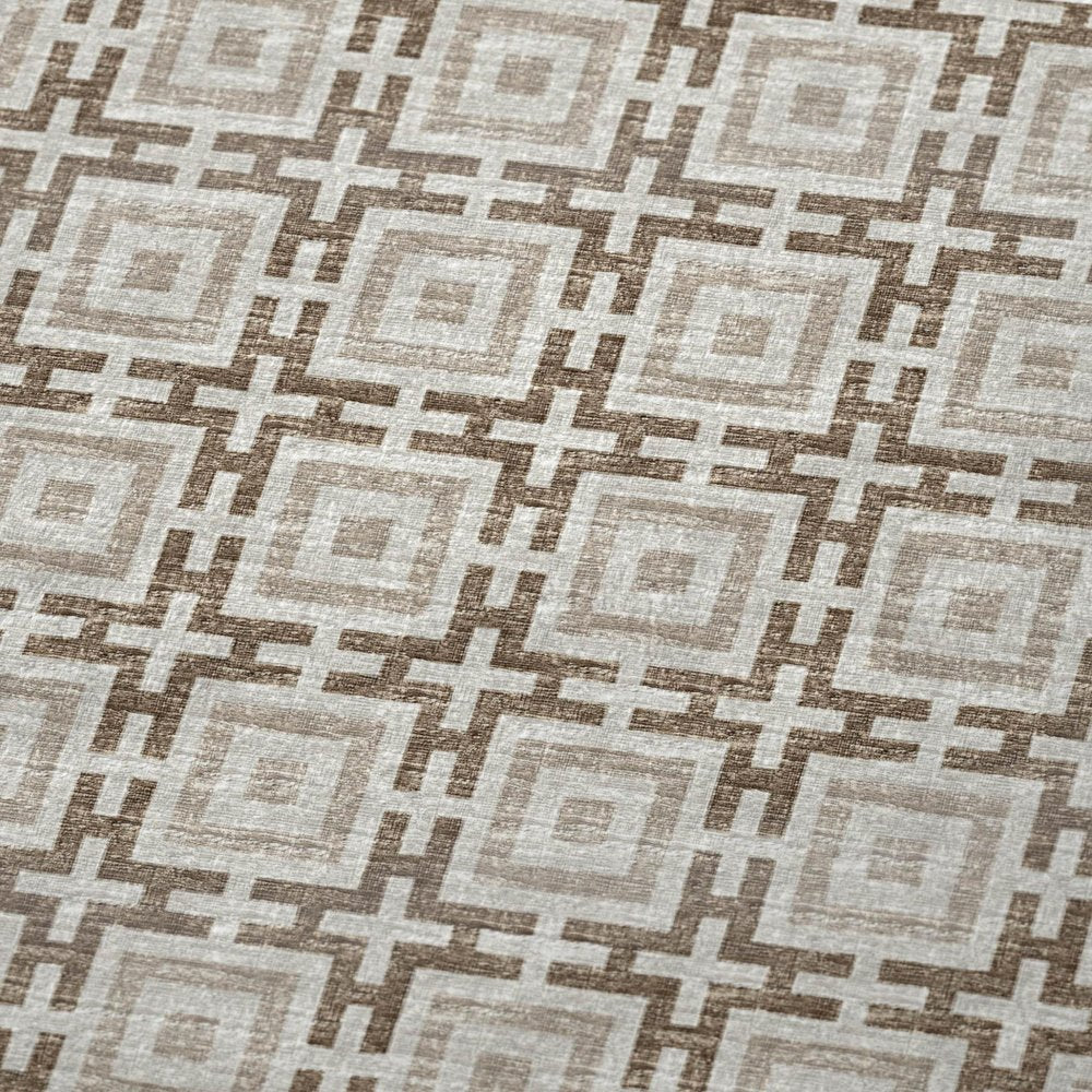 50" X 70" Taupe And Beige Microfiber Geometric Plush Throw Blanket HomeRoots