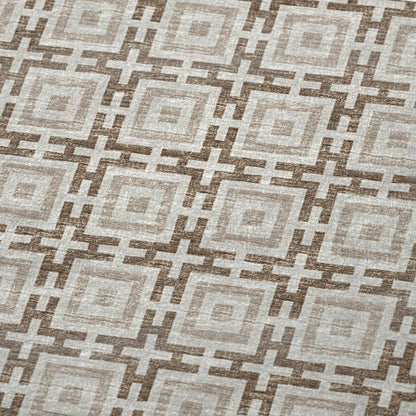 50" X 70" Taupe And Beige Microfiber Geometric Plush Throw Blanket HomeRoots