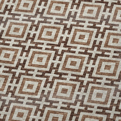 50" X 70" Rust And Beige Geometric Plush Throw Blanket HomeRoots