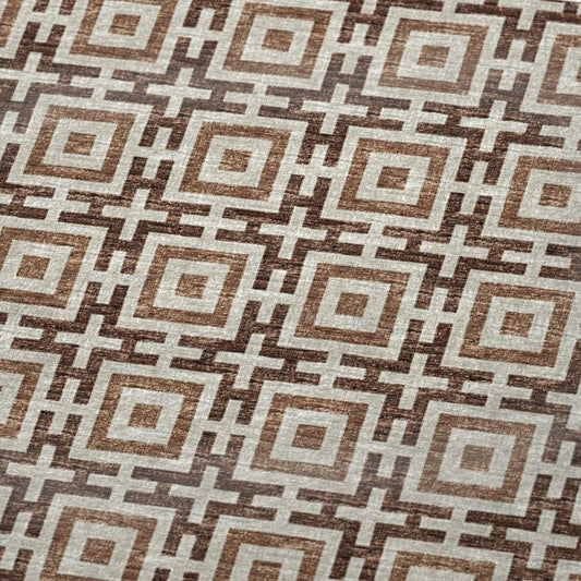 50" X 70" Rust And Beige Geometric Plush Throw Blanket HomeRoots