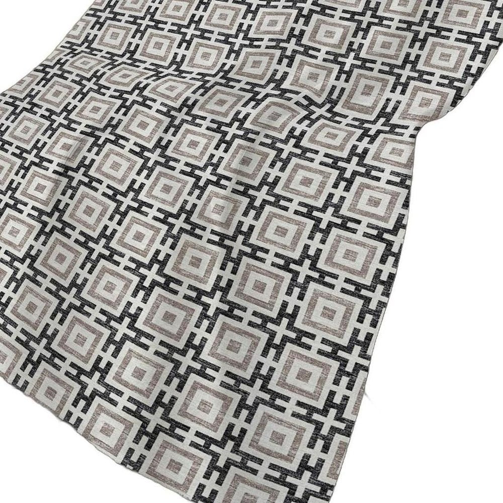 50" X 70" Black And Ivory Geometric Plush Throw Blanket