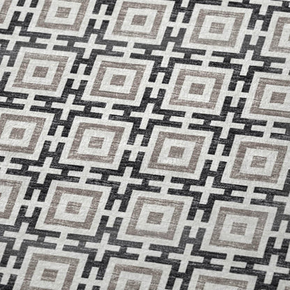 50" X 70" Black And Ivory Geometric Plush Throw Blanket