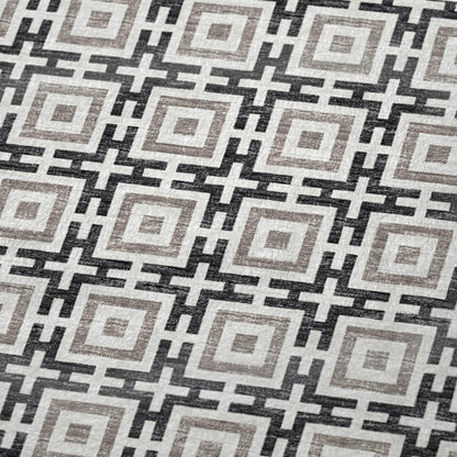 50" X 70" Black And Ivory Geometric Polyester Woven Plush Throw Blanket HomeRoots